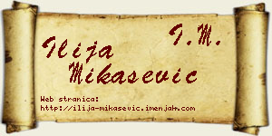 Ilija Mikašević vizit kartica